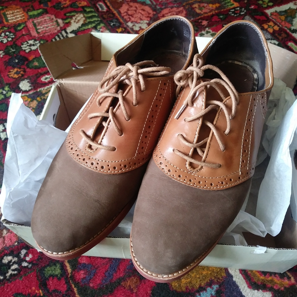 Bass Enfield Oxfords Saddleshoe Lace Up Suede